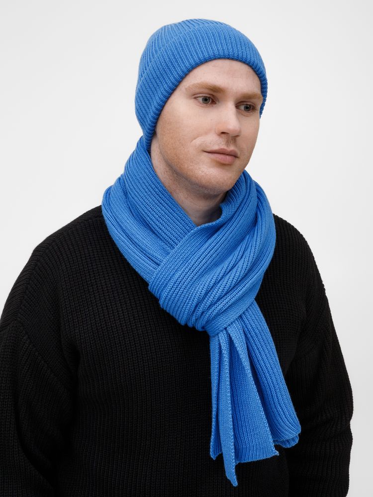 Шарф Nobilis Mono, синий (аква)-4