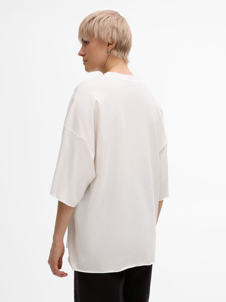 Футболка унисекс оверсайз T1, молочно-белая-4