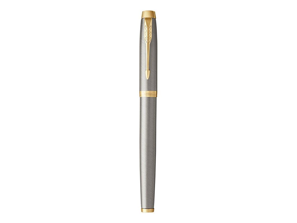 Перьевая ручка Parker IM Metal Brushed Metal GT, перо: F, цвет чернил: blue-1