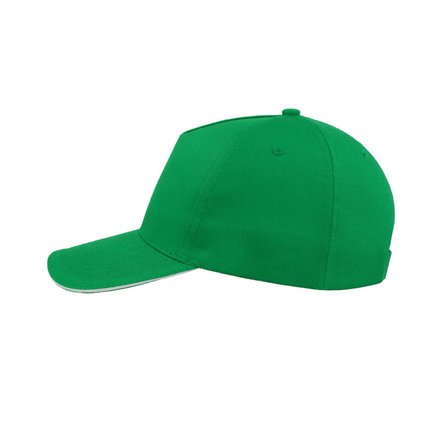 Бейсболка START FIVE SANDWICH, 5 клиньев, застежка на липучке, зеленый, белый-1