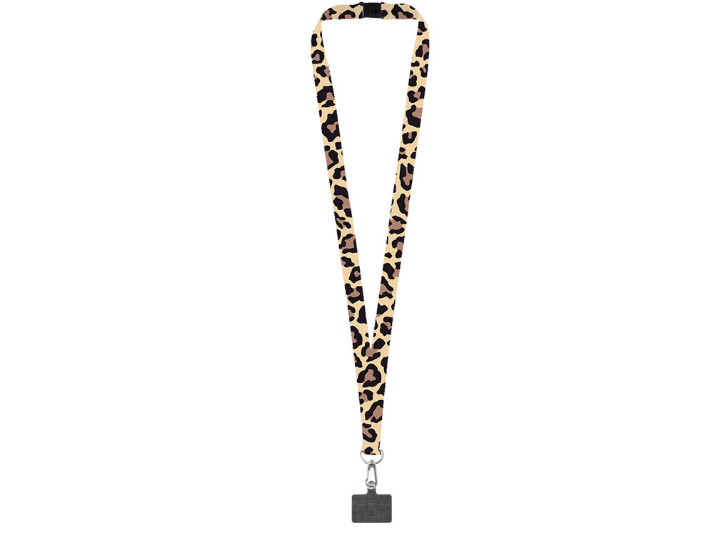 Ланъярд 2 см под сублимацию с трендовым карабином, замком обрыва и большим держателем для телефона из ПЭ, серебристый-1