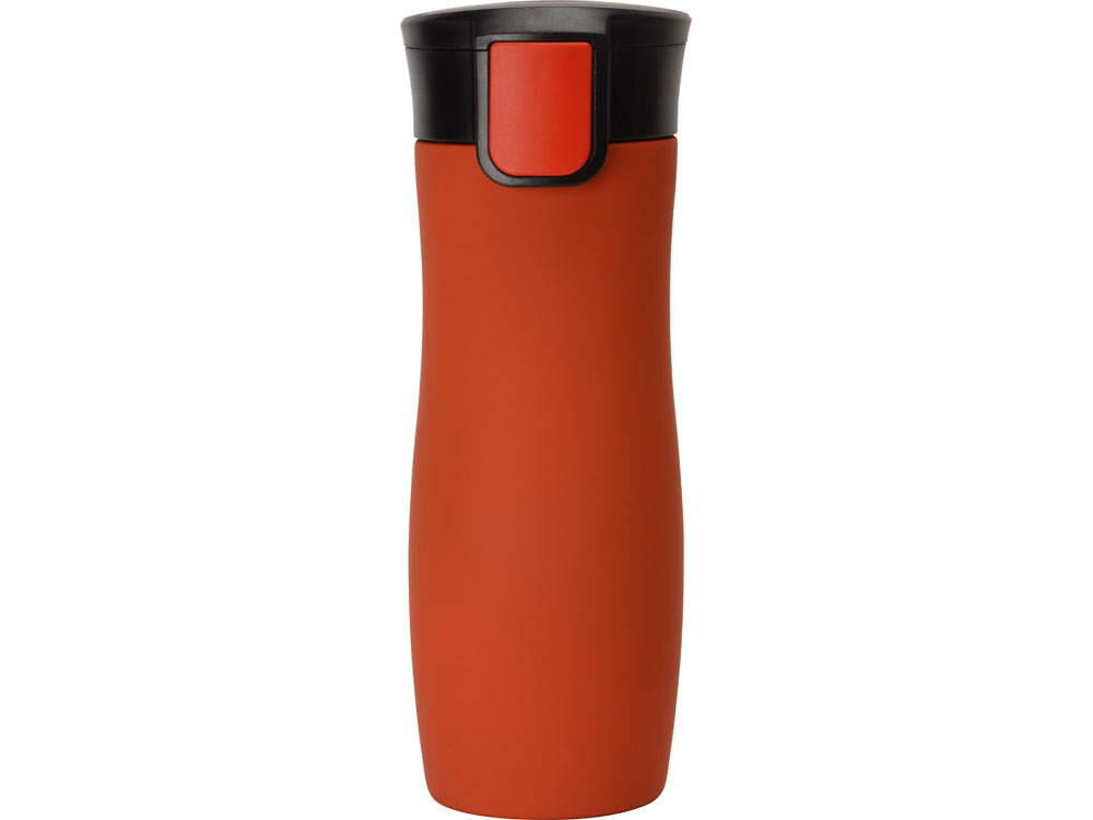 Вакуумная термокружка с кнопкой Streamline, Waterline, soft-touch, красный-4