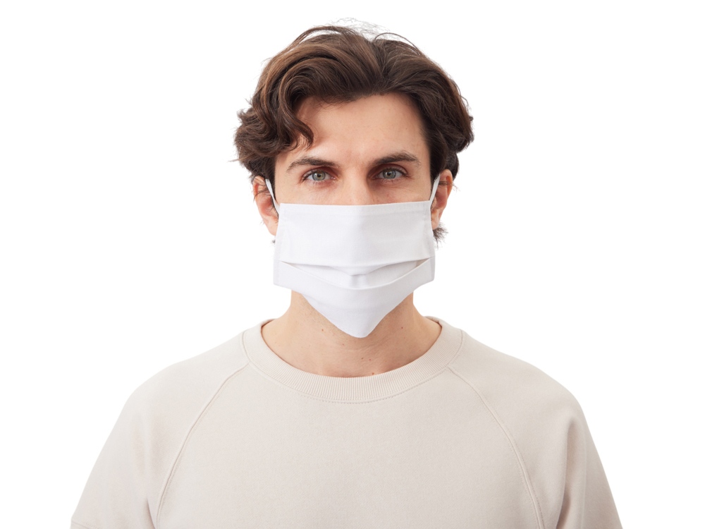 Маска для лица многоразовая из хлопка, белый-1