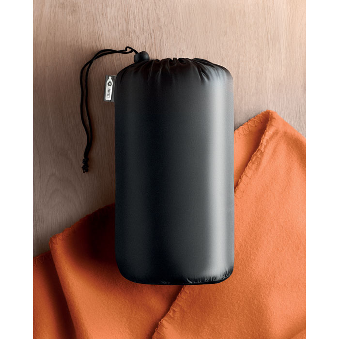 Флисовый дорожный плед из RPET, оранжевый-1