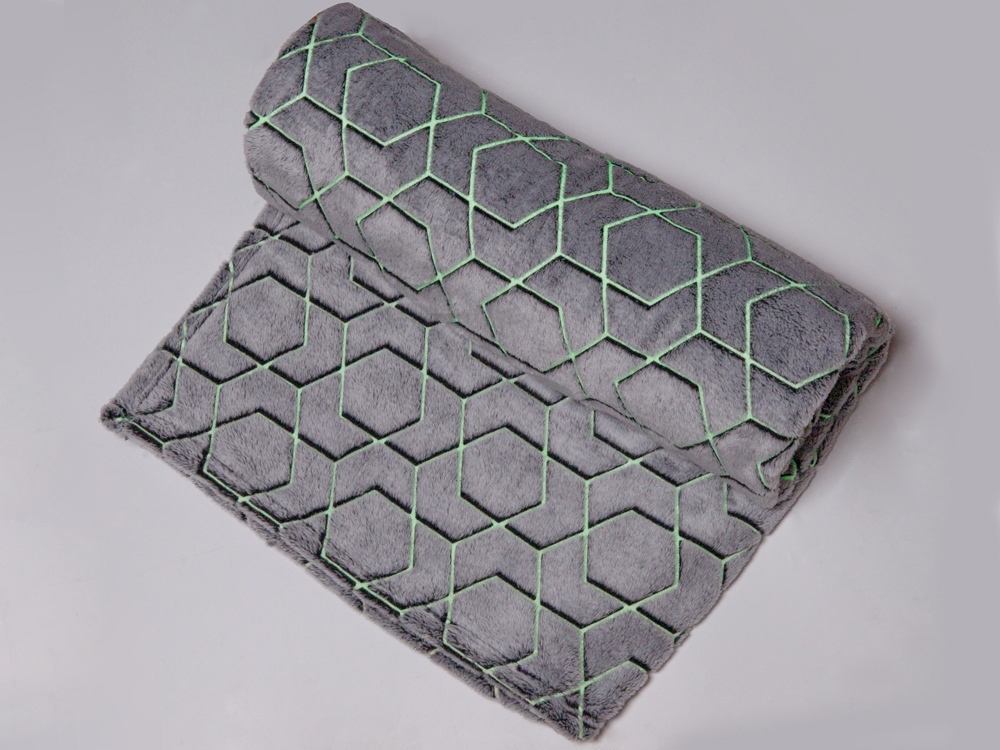 Светящийся в темноте плед Lattice черный-1