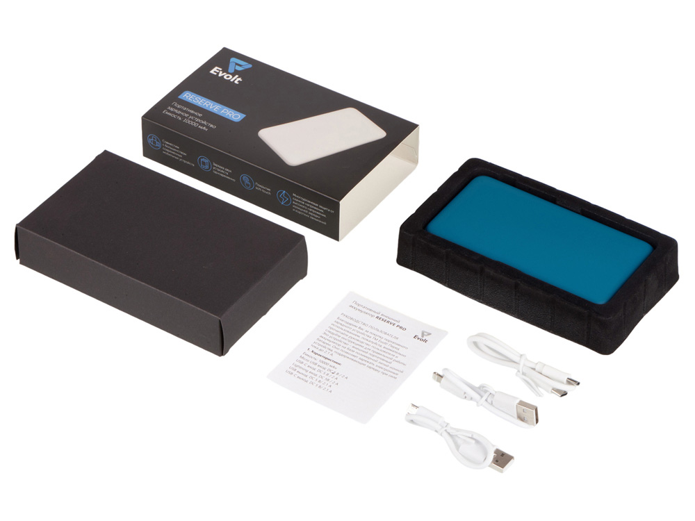 Внешний аккумулятор Reserve Pro, 10 000 mah, индиго-8