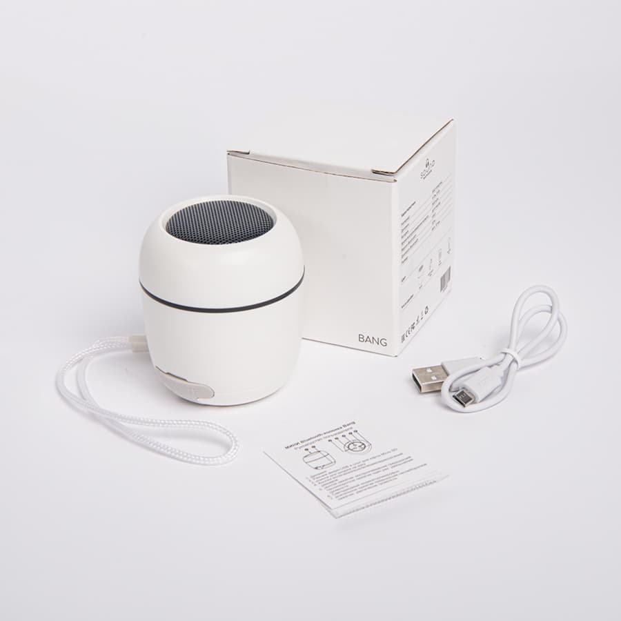 Портативная mini Bluetooth-колонка Sound Burger "Bang" белая, белый-7