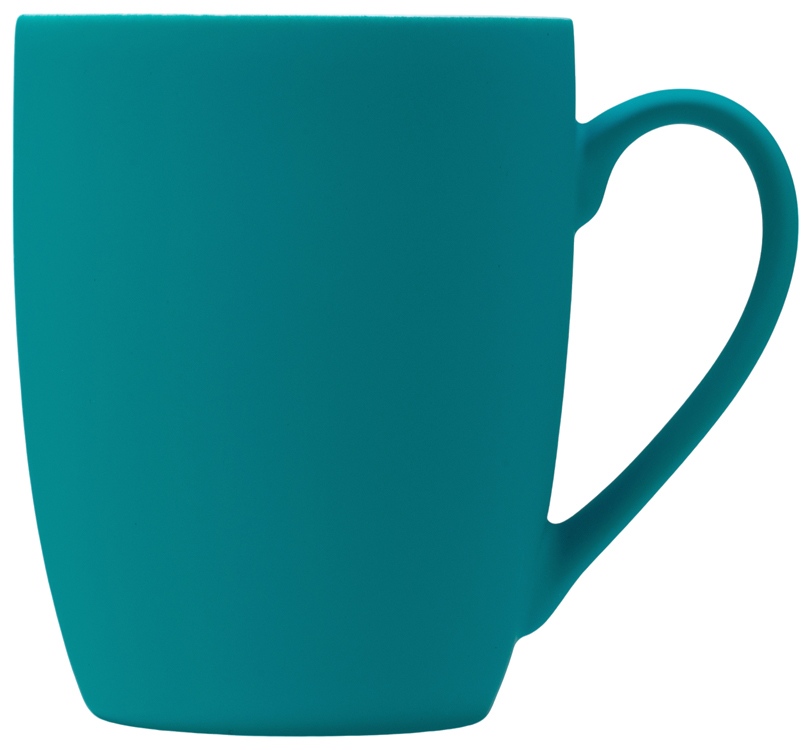 Кружка с покрытием soft-touch Tulip Gum, бирюзовый 320C-1