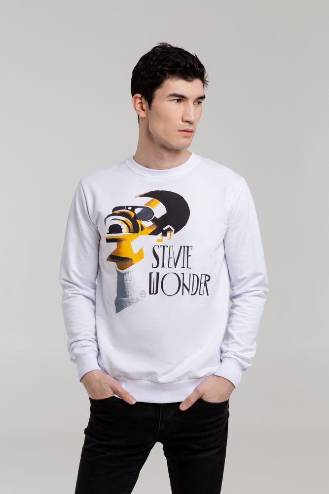 Толстовка «Меламед. Stevie Wonder», белая-0