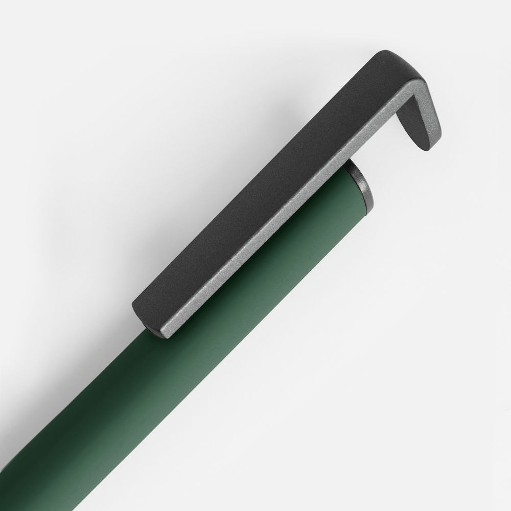 Ручка шариковая Standic с подставкой для телефона, зеленая-3