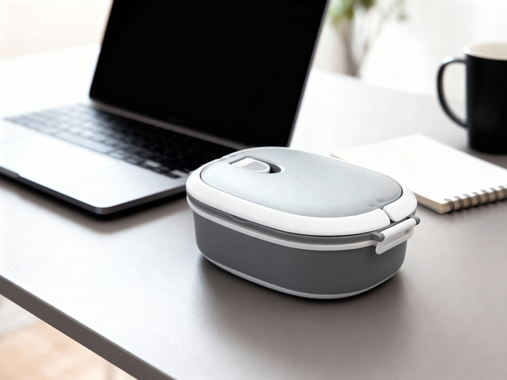 Ланч-бокс Hotty 750 мл для микроволновой печи, серый/белый-11