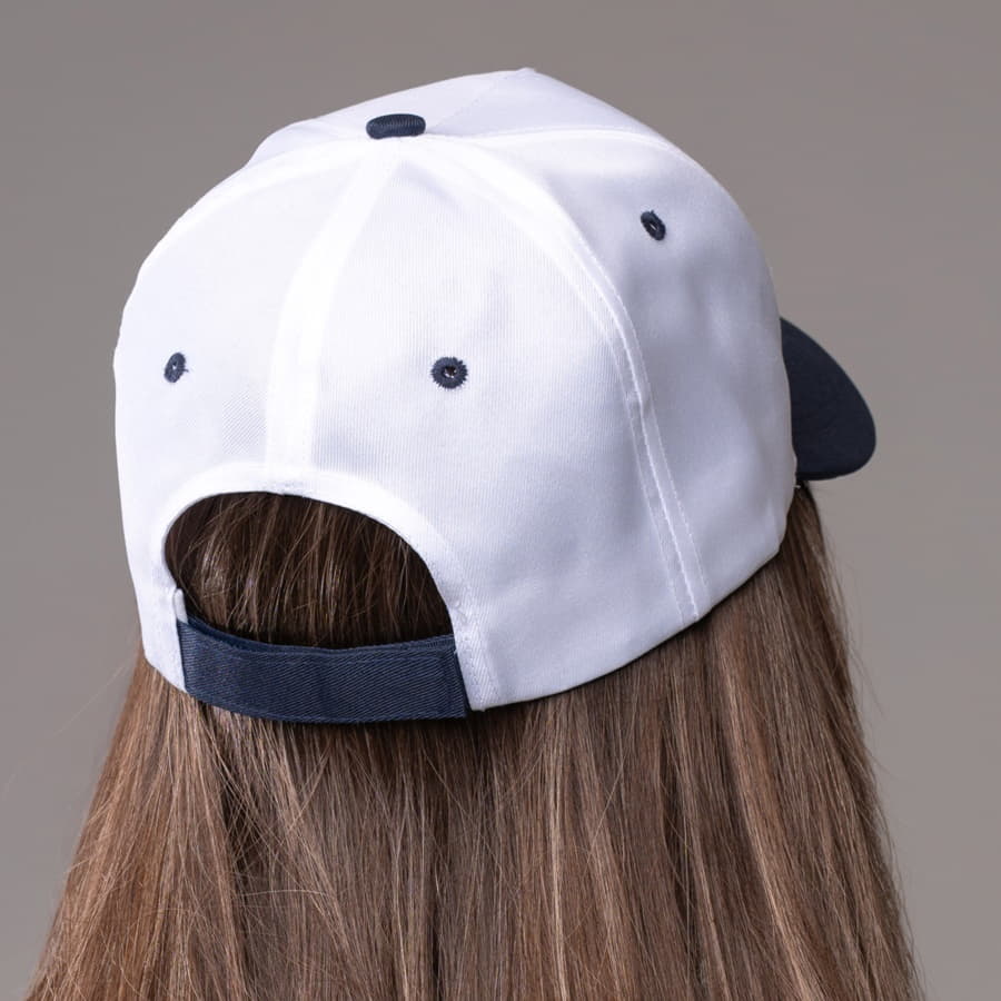 Бейсболка JOKER, 5 клиньев,  застежка на липучке, белый, синий-1