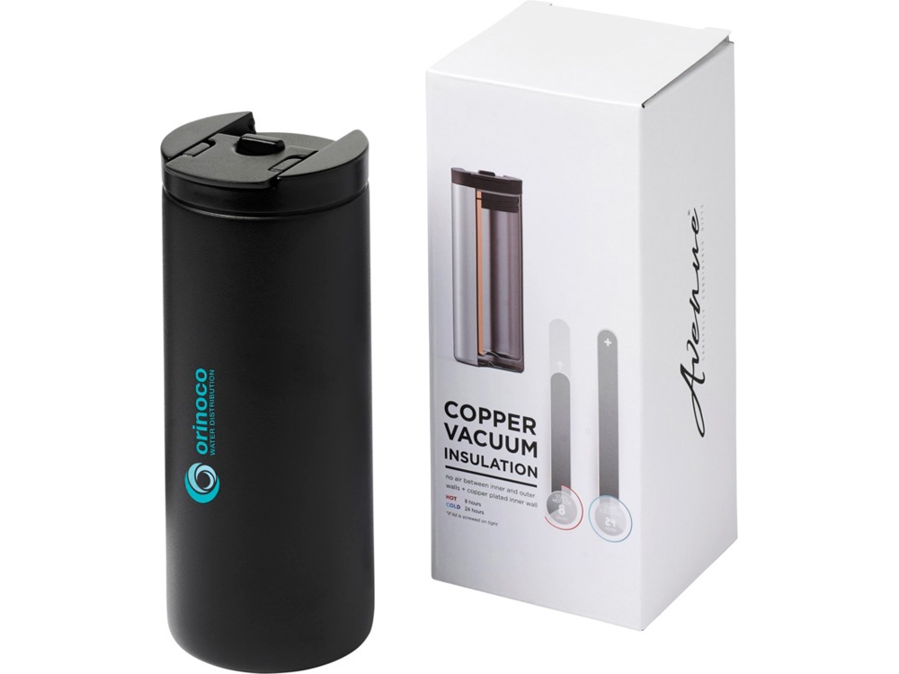 Вакуумный термостакан Lebou с медным покрытием 360 мл, черный-6