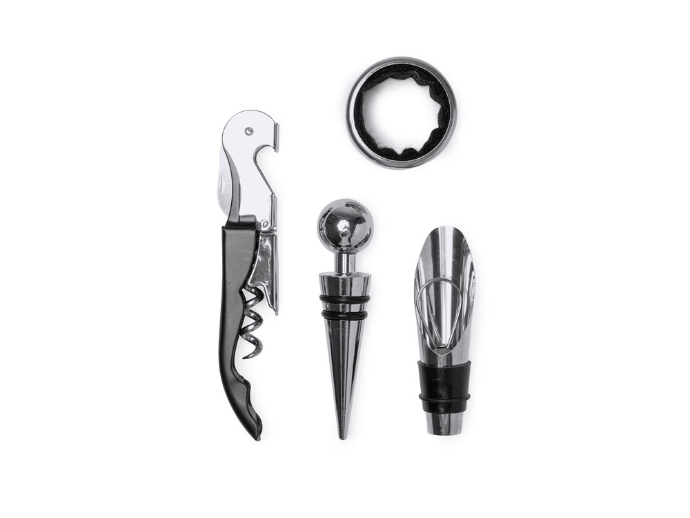 Винный набор MALBEC с аксессуарами из нержавеющей стали, серебристый-2