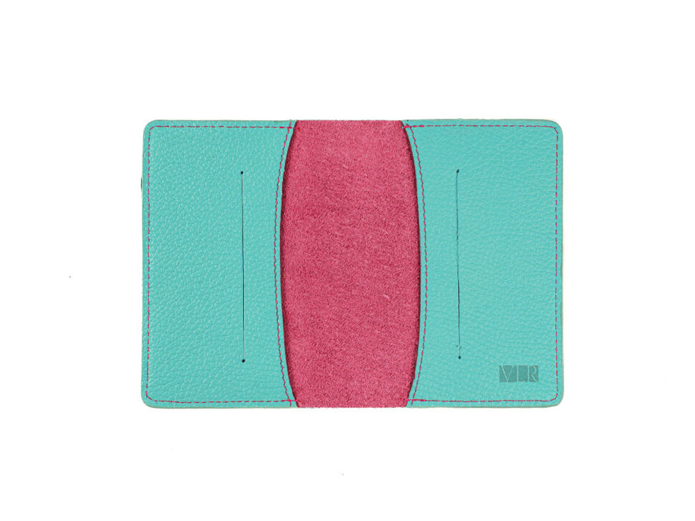 Обложка для паспорта Valerie Concept PSC8, фуксия/бирюзовый-1