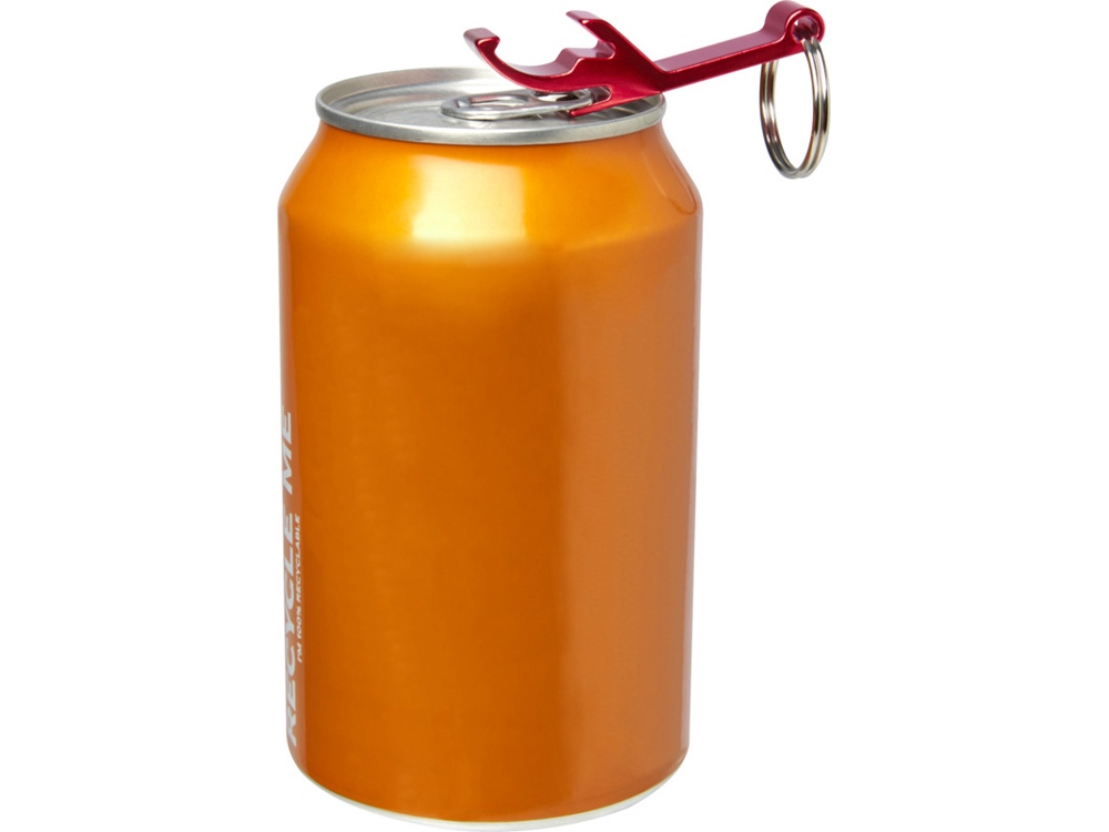 Брелок-открывалка Tao из переработанного алюминия - Красный-3