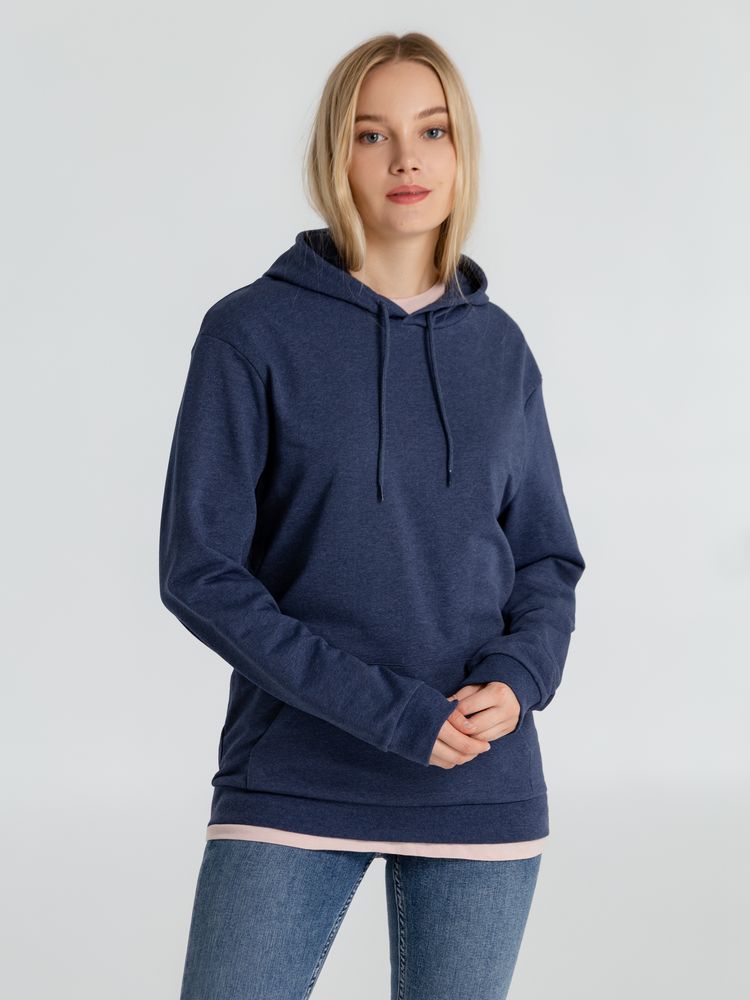 Толстовка с капюшоном унисекс Hoodie, синий меланж-3