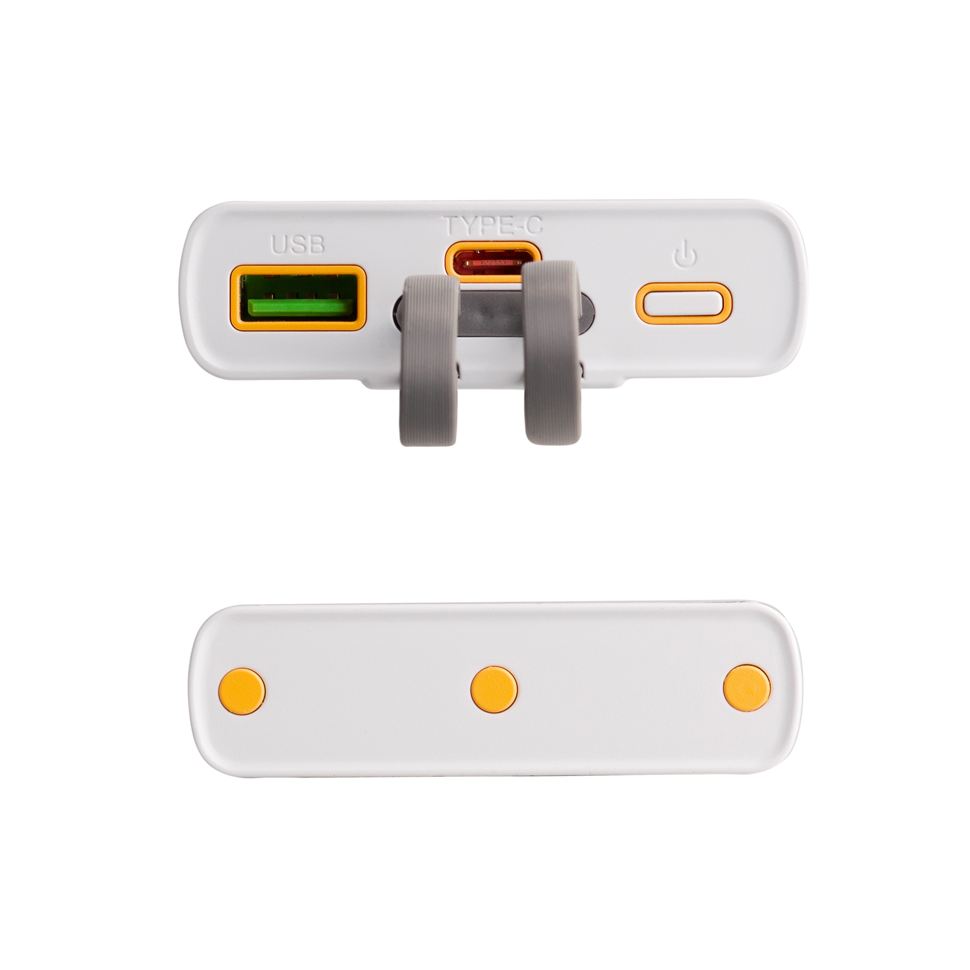 Зарядное (22.5W) устройство "Link" 10000 mAh с прозрачным корпусом, цифровым индикатором заряда и встроенными Type-C/Lightning кабелями-2