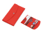 Органайзер для документов на кнопке с отделением для купюр и ручки, упаковка в индивидуальный пакет, красный/серый