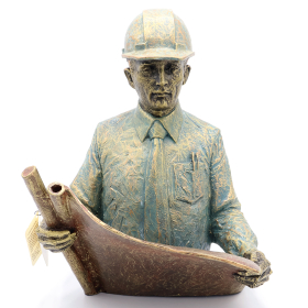 Композиция "Начальник производства" бронза с чернением, Бронзовый