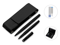 Подарочный набор ручек Dumas: ручка шариковая и роллер, 4 стержня (2 шариковых, 2 роллера), футляр