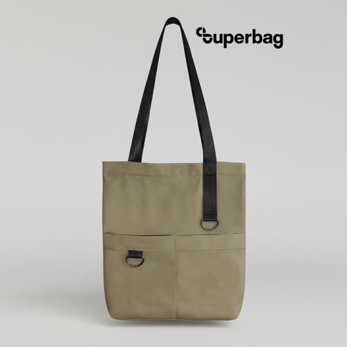 Шоппер Superbag ZIP, с двумя карманами и молнией (песочный)