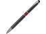 Ручка металлическая шариковая Isabella с анодированным покрытием и цветной вставкой, оружейная сталь и красн