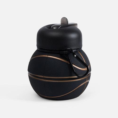 Складная бутылка для воды Basketball Flex, черная