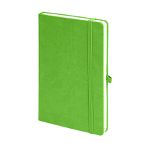 Бизнес-блокнот "Justy", 130*210 мм, светло-зеленый, твердая обложка,  резинка 7 мм, блок-линейка, лаймовый