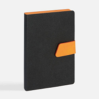 Ежедневник Boom, недатированный, черный с оранжевым