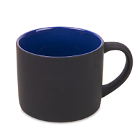 Кружка YASNA с покрытием SOFT-TOUCH, черный с синим, 310 мл, фарфор, черный, синий