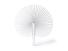 Складной круглый веер-пайпай с пластиковыми стержнями, белый