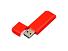 Флешка прямоугольной формы, оригинальный дизайн, двухцветный корпус, 64 Гб, красный/белый