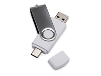 USB3.0/USB Type-C флешка на 32 Гб Квебек C, белый USB3.0/USB Type-C флешка на 32 Гб Квебек C, белый