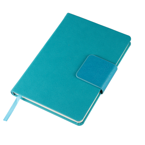 Ежедневник недатированный Stevie, А5,  бирюзовый, кремовый блок, без обреза, бирюзовый