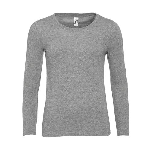 Футболка женская с длинным рукавом MAJESTIC, серый меланж