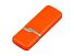 Флешка промо прямоугольной формы c оригинальным колпачком, 64 Гб, оранжевый