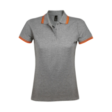 Поло женское PASADENA WOMEN 200, серый, оранжевый