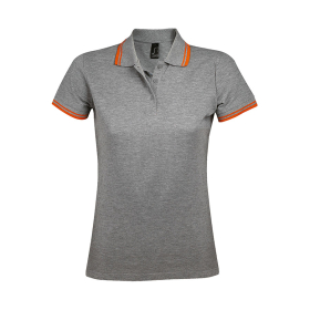 Поло женское PASADENA WOMEN 200, серый, оранжевый