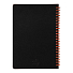 Блокнот на двойной пружине HELIX, 143 х 205 мм, черный с красным, блок в линейку, черный, красный
