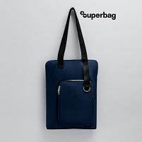 Шоппер Superbag Pocket (темно-синий с черным)