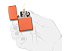 Зажигалка ZIPPO Classic с покрытием Orange Matte, латунь/сталь, оранжевая, матовая, 38x13x57 мм