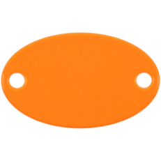 Шильдик металлический Alfa Oval, оранжевый неон