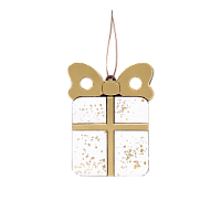 Ёлочная игрушка Подарочек (белый с золотым )