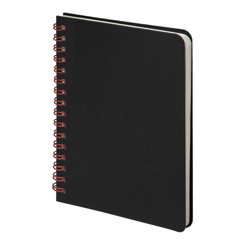 Блокнот на двойной пружине HELIX MINI, 105 х 150  мм, черный с красным, блок в клетку, черный, красный