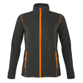 Толстовка женская флисовая NOVA WOMEN 200, темно-серый, оранжевый