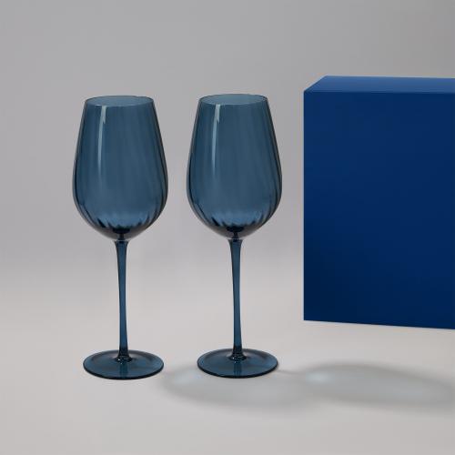 Подарочный набор 2 бокала для вина Тоскана (Toscana) в синей коробке