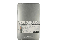 Набор чернографитовых карандашей  Sketch & Art ,12 шт. 2h-9b, металлическая коробка с ложементом Набор чернографитовых карандашей  Sketch & Art ,12 шт. 2h-9b, металлическая коробка с ложементом
