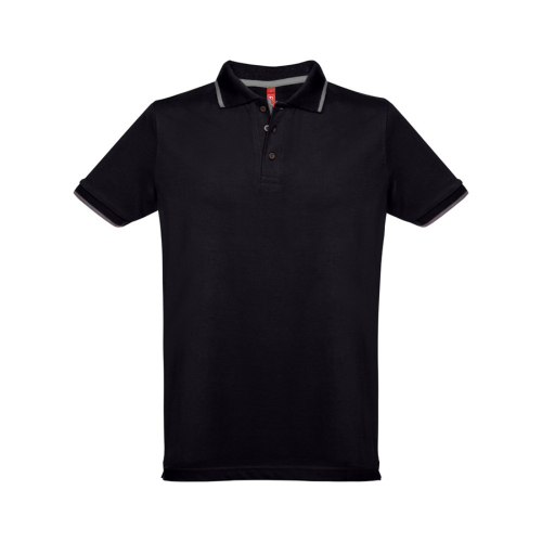 Рубашка-поло мужская SPECTRUM, короткий рукав 195, черный, белый