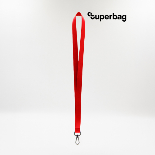 Лента для бейджа Flat, с карабином (красный)